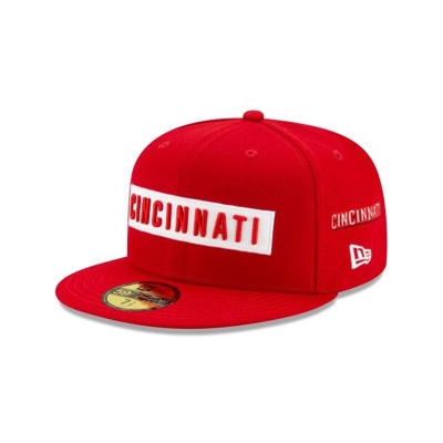 Cincinnati Reds Gorra | New Era MLB Boxed Wordmark 59fifty Fitted Cap Mexico - Rojos